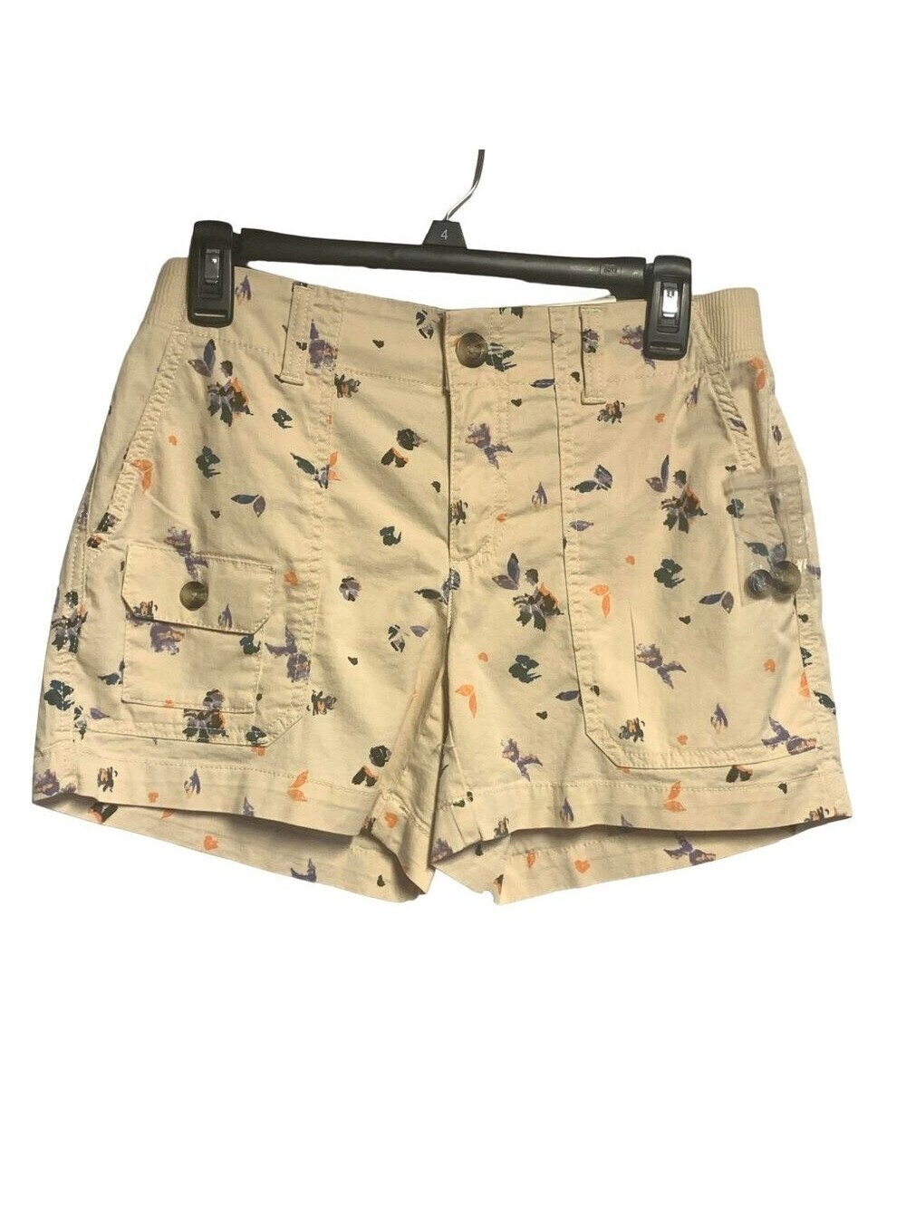 Sonoma Goods For Life Women Floral Butterfly Utility Shorts Beige Size 4 NWT